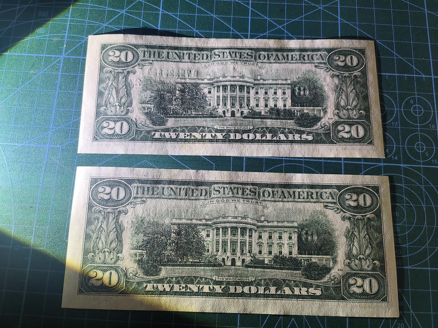 世界靓号纸钞第八十二期 1988年美国20美元 小头美元 两连号 品相如图