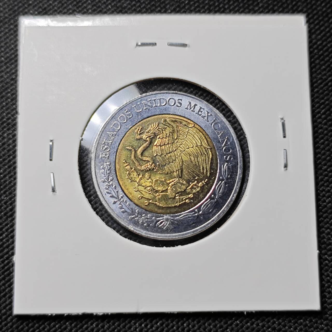 KK钱币收藏小铺   第403期 2月预留时间 周末发货 2018 墨西哥5比索双色币 好品