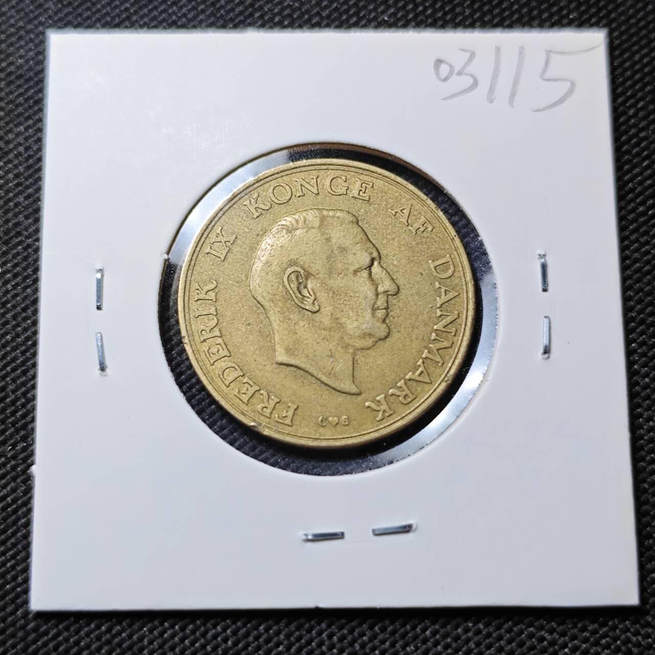 KK钱币收藏小铺   第403期 2月预留时间 周末发货 1958丹麦1克朗  