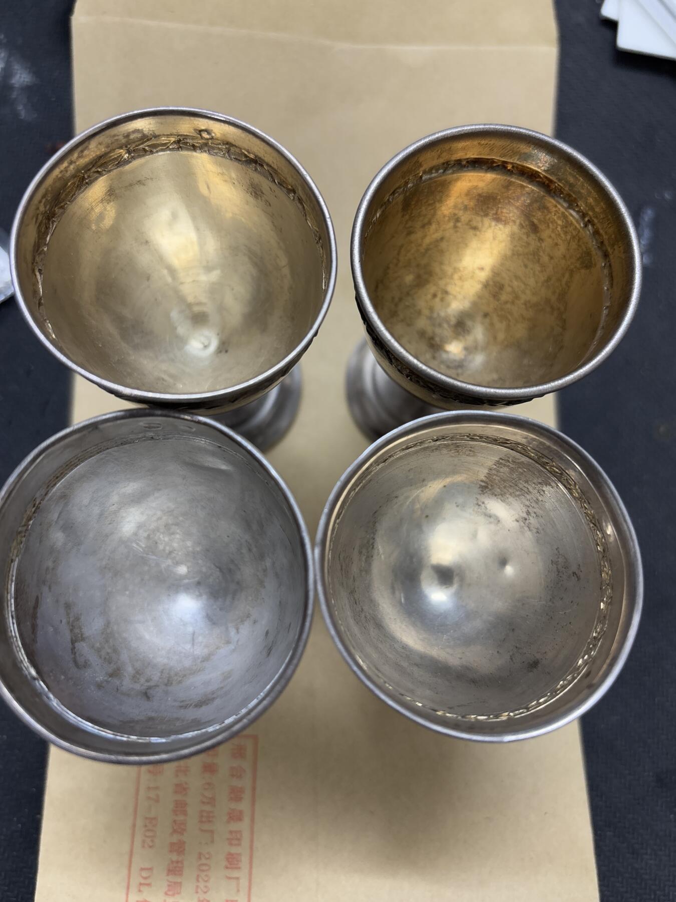 文馨钱币收藏第 296 场，长期接代拍业务 海外回流银杯四个 73 克