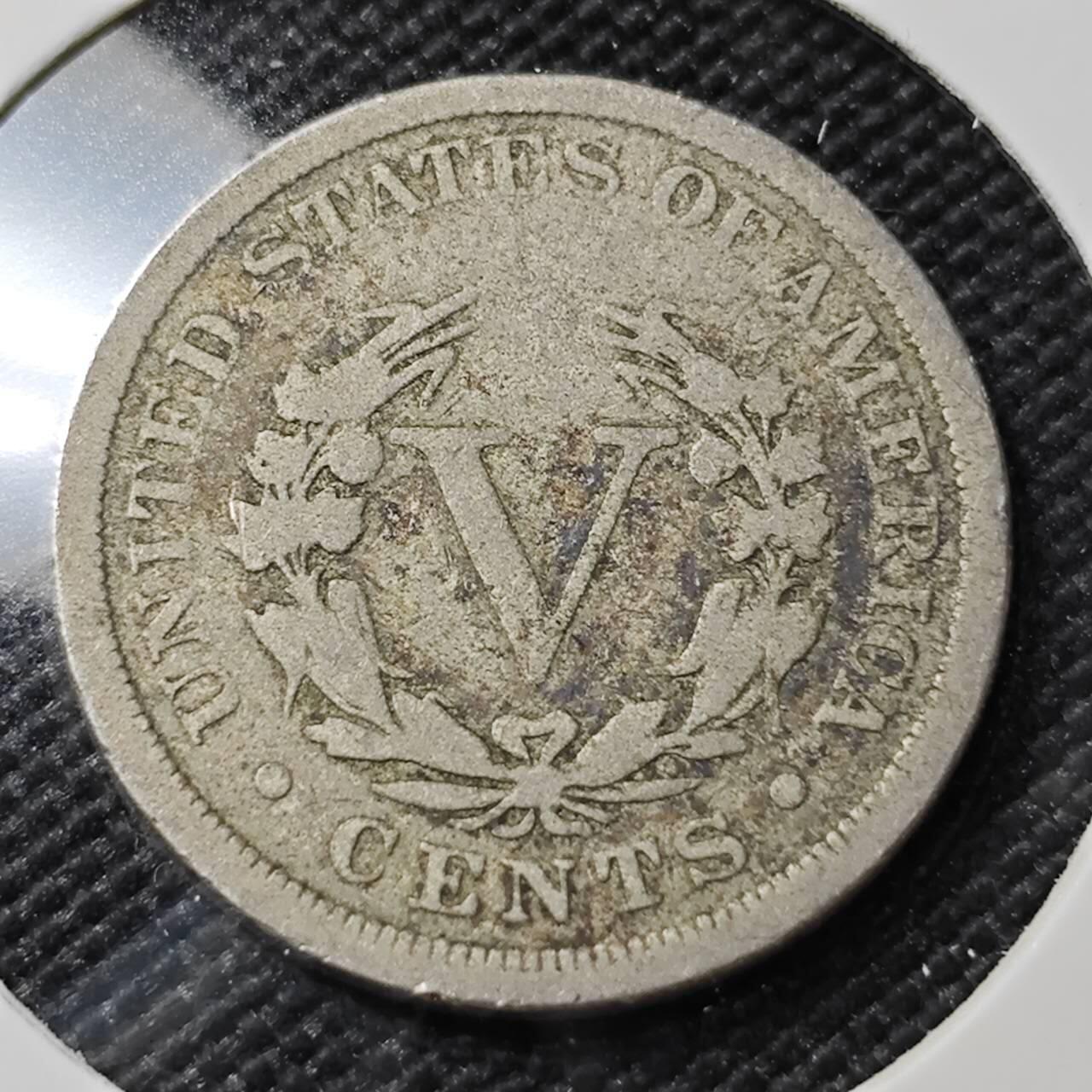 KK钱币收藏小铺   第402期 2月预留时间 周末发货  1901美国5分