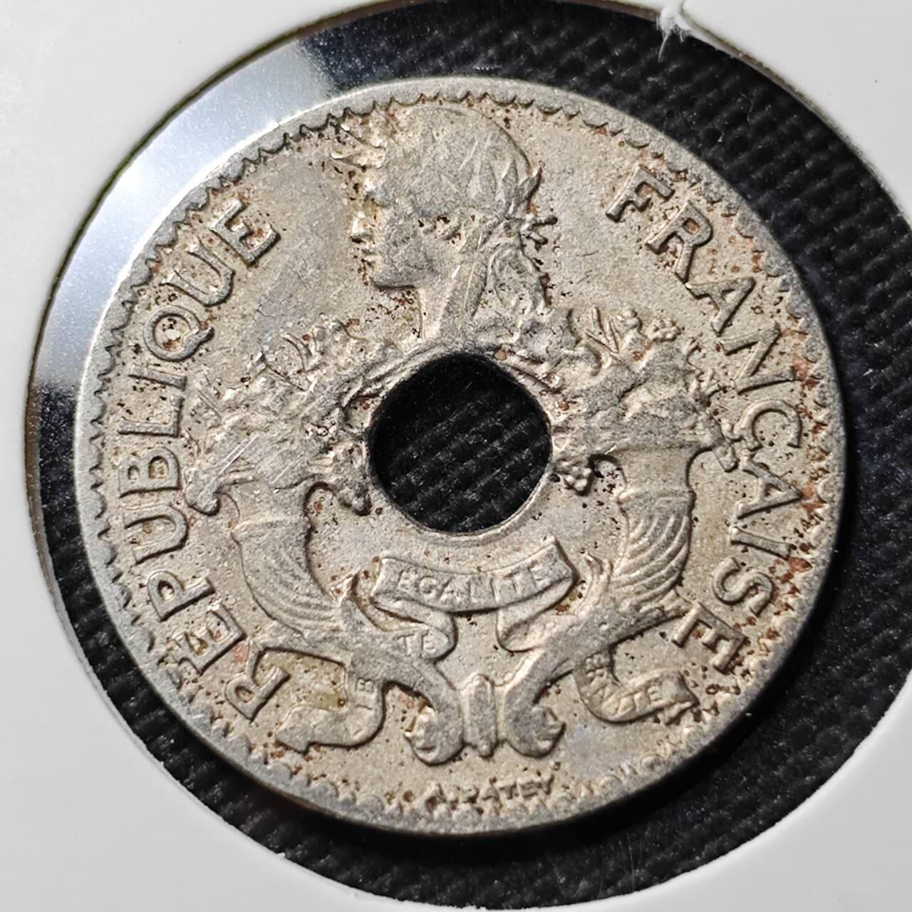 KK钱币收藏小铺   第403期 2月预留时间 周末发货 1925法属印支5分 