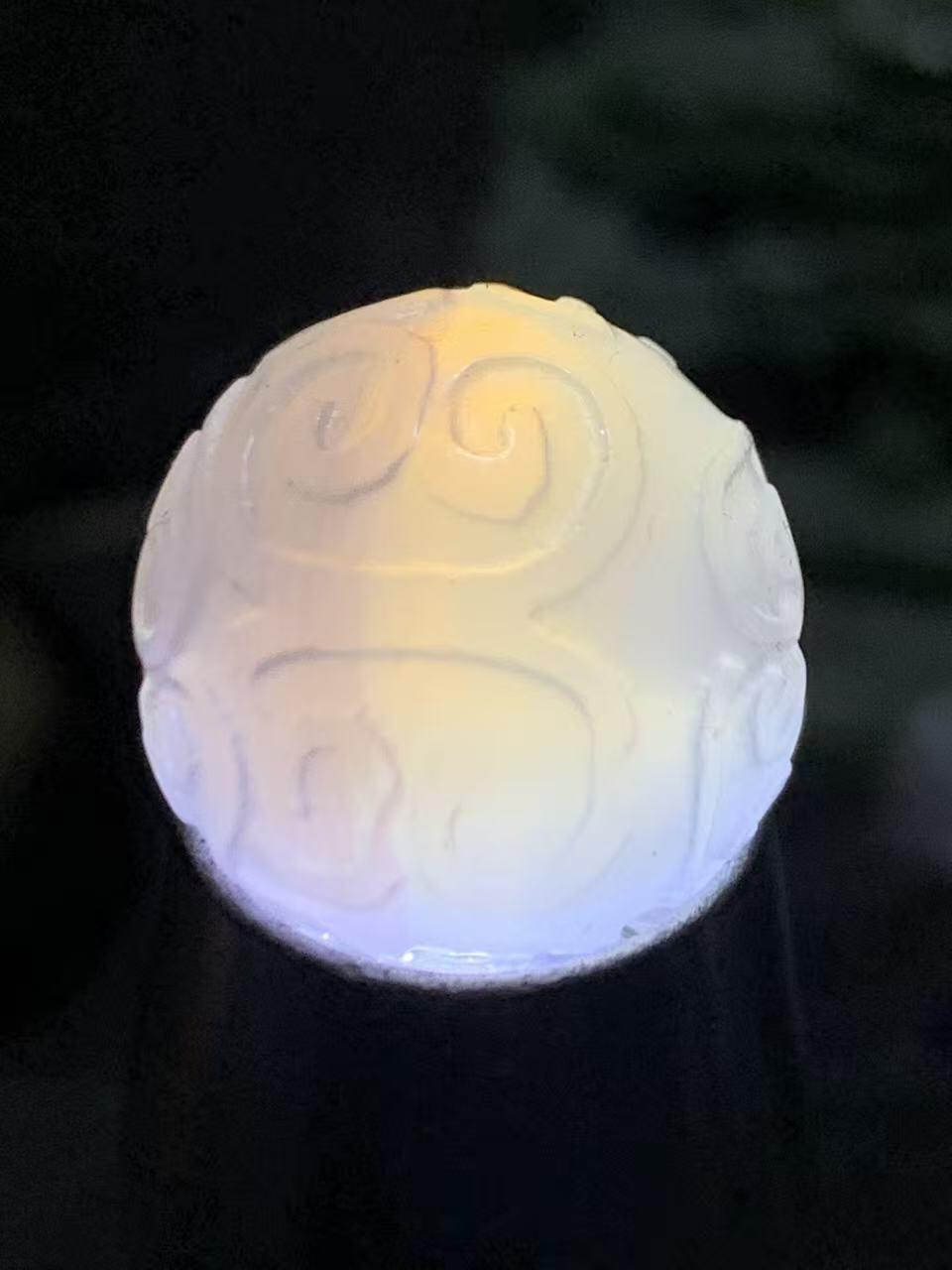 稀有紫罗兰高冰荧光润料玛瑙随形回纹珠一颗，