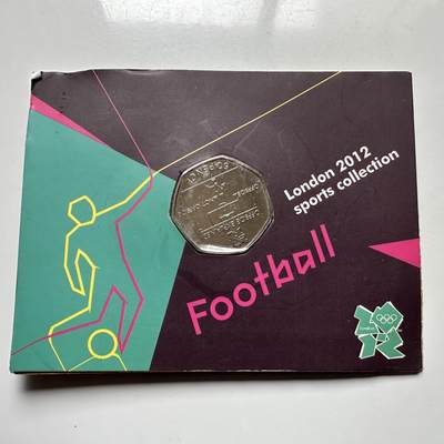 🌹外币初藏🌹🐯2026年第26场  各国纪念币专场 每周二四六晚8️⃣点 接代拍 - 英国2011年伦敦奥运会足球越位规则50便士纪念币