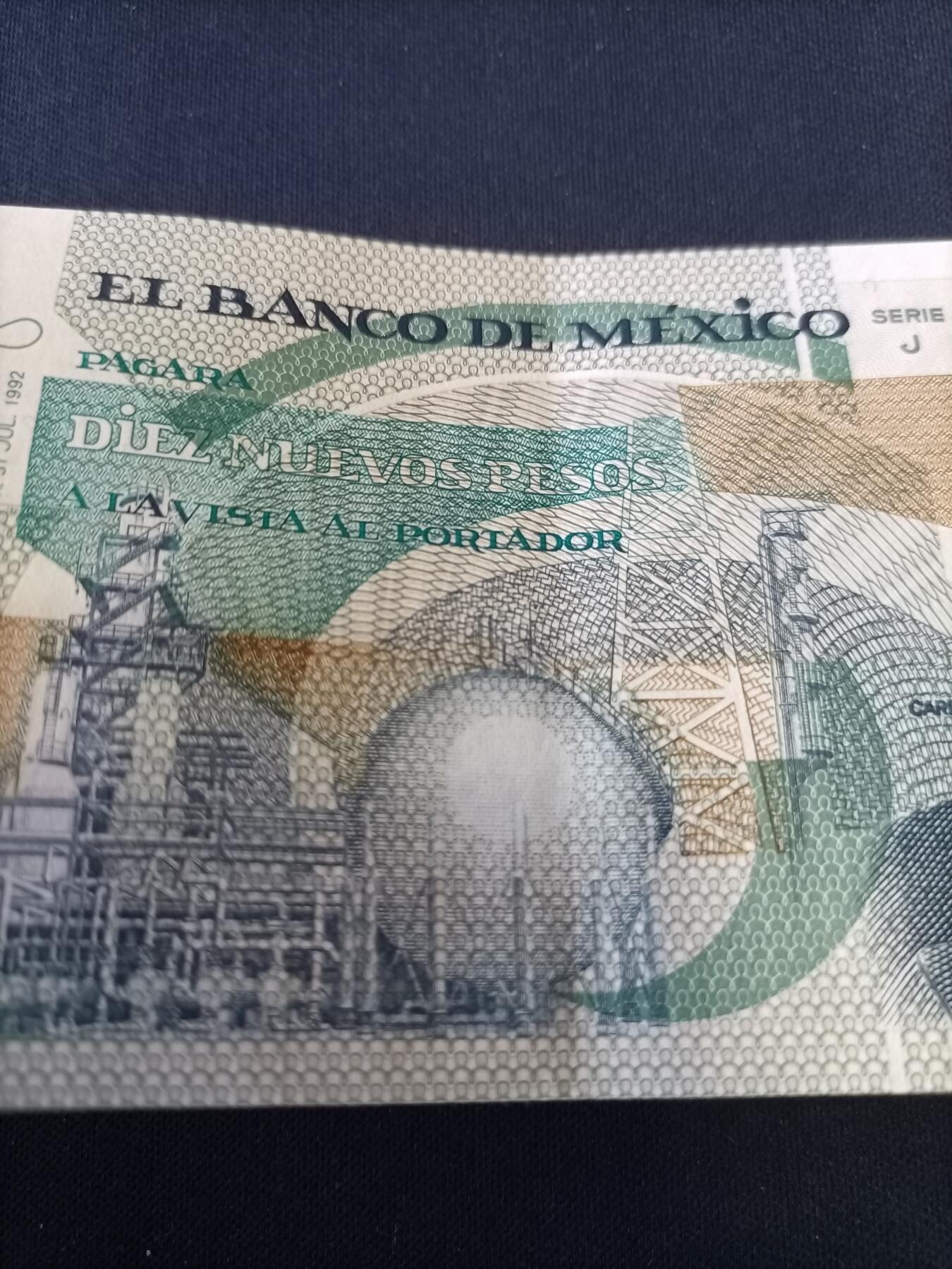 【游宝拍卖】丙午马年第8期 墨西哥-10比索【1992年 近新AU- 中折】