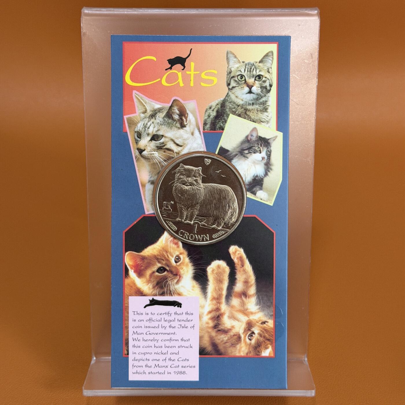 ＜星葵🌻钱币社＞硬币场·第71期·3月10日发货 马恩岛1989年波斯猫卡装1克朗纪念币