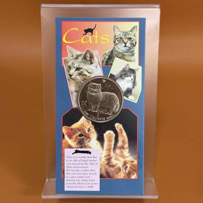 ＜星葵🌻钱币社＞硬币场·第71期·3月10日发货 - 马恩岛1989年波斯猫卡装1克朗纪念币