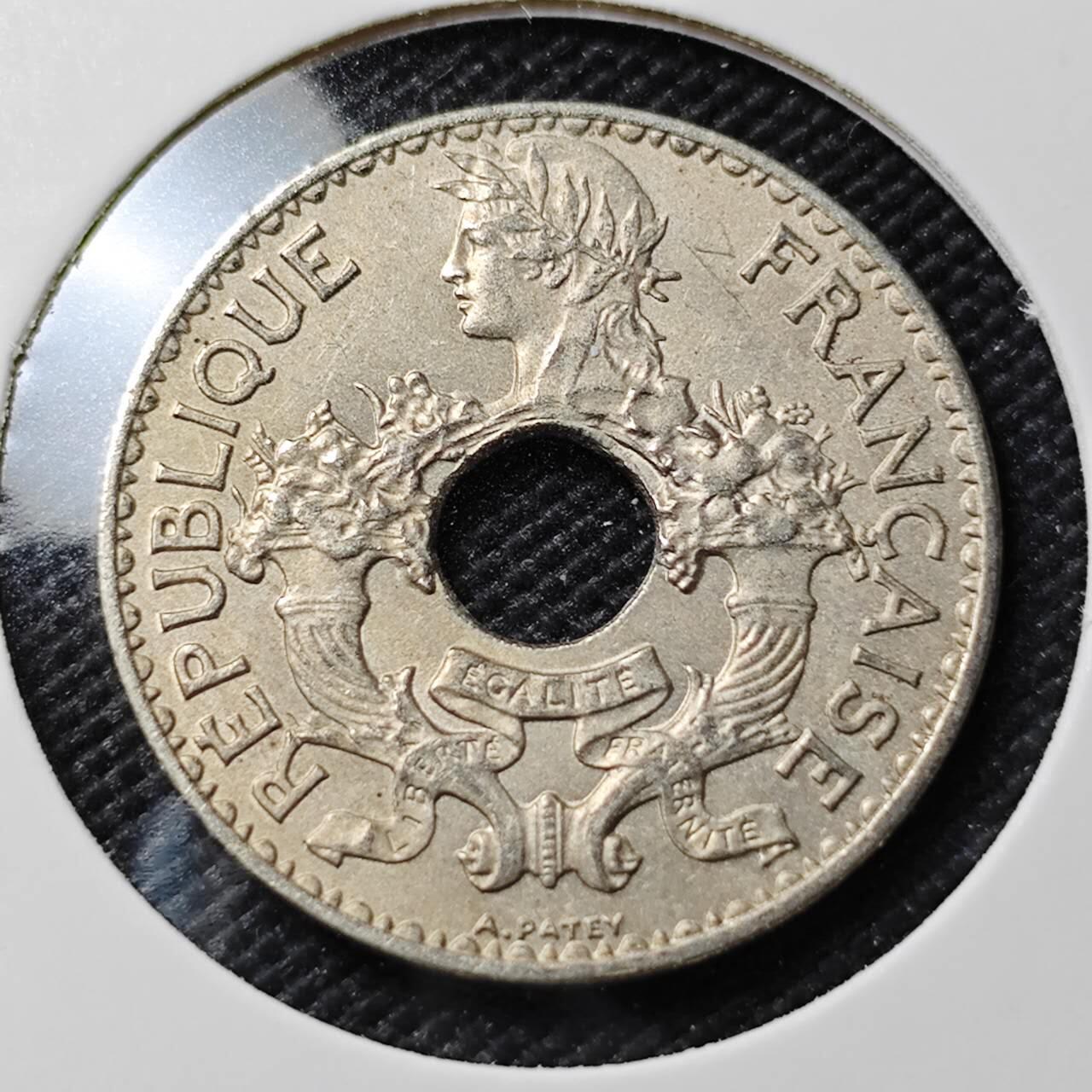 KK钱币收藏小铺   第403期 2月预留时间 周末发货 1939法属印支5分 深打