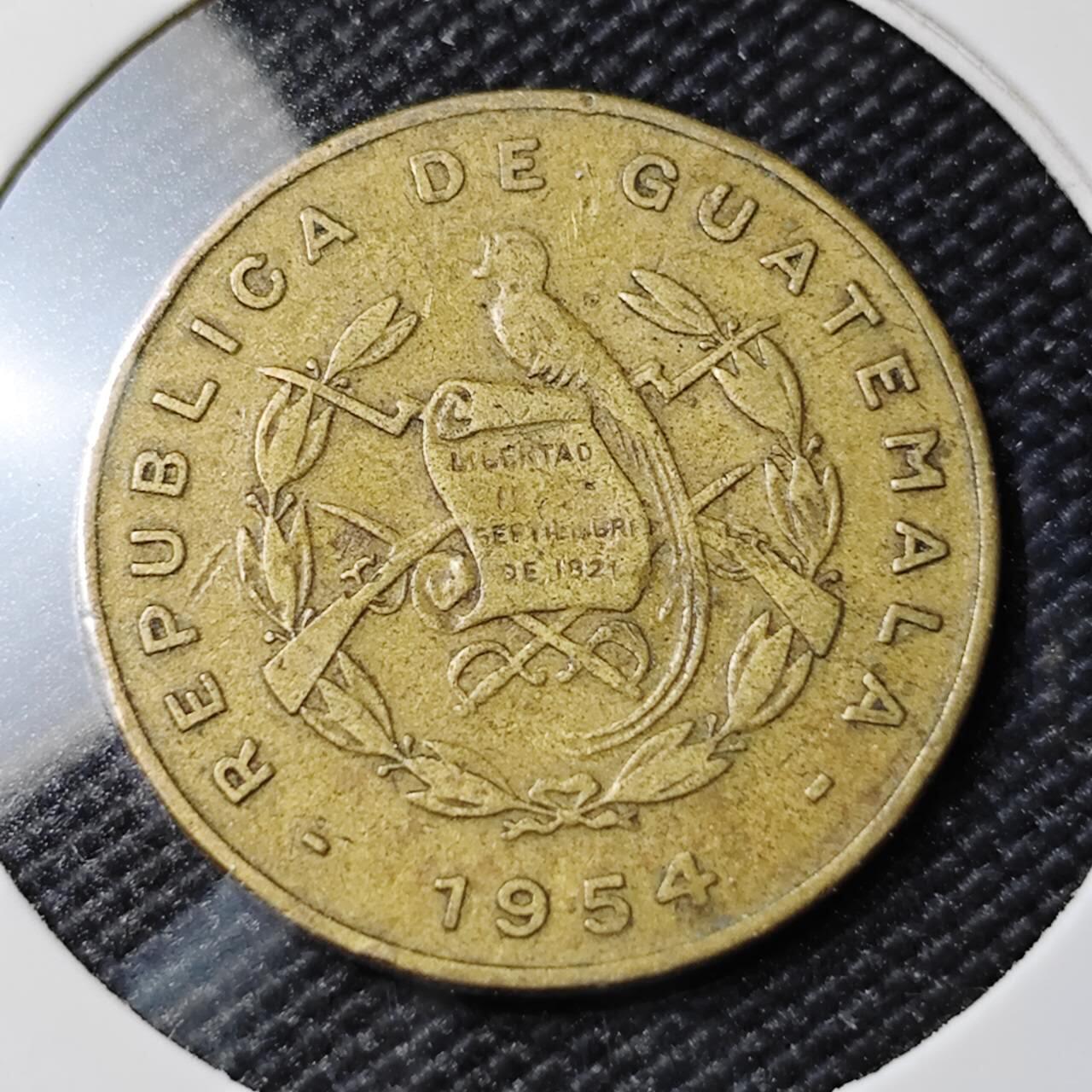 KK钱币收藏小铺   第403期 2月预留时间 周末发货  1954危地马拉1分铜币