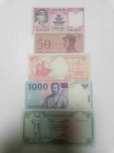 【20260310】非全新纸币和硬币第342场 - 亚洲国家5张纸币