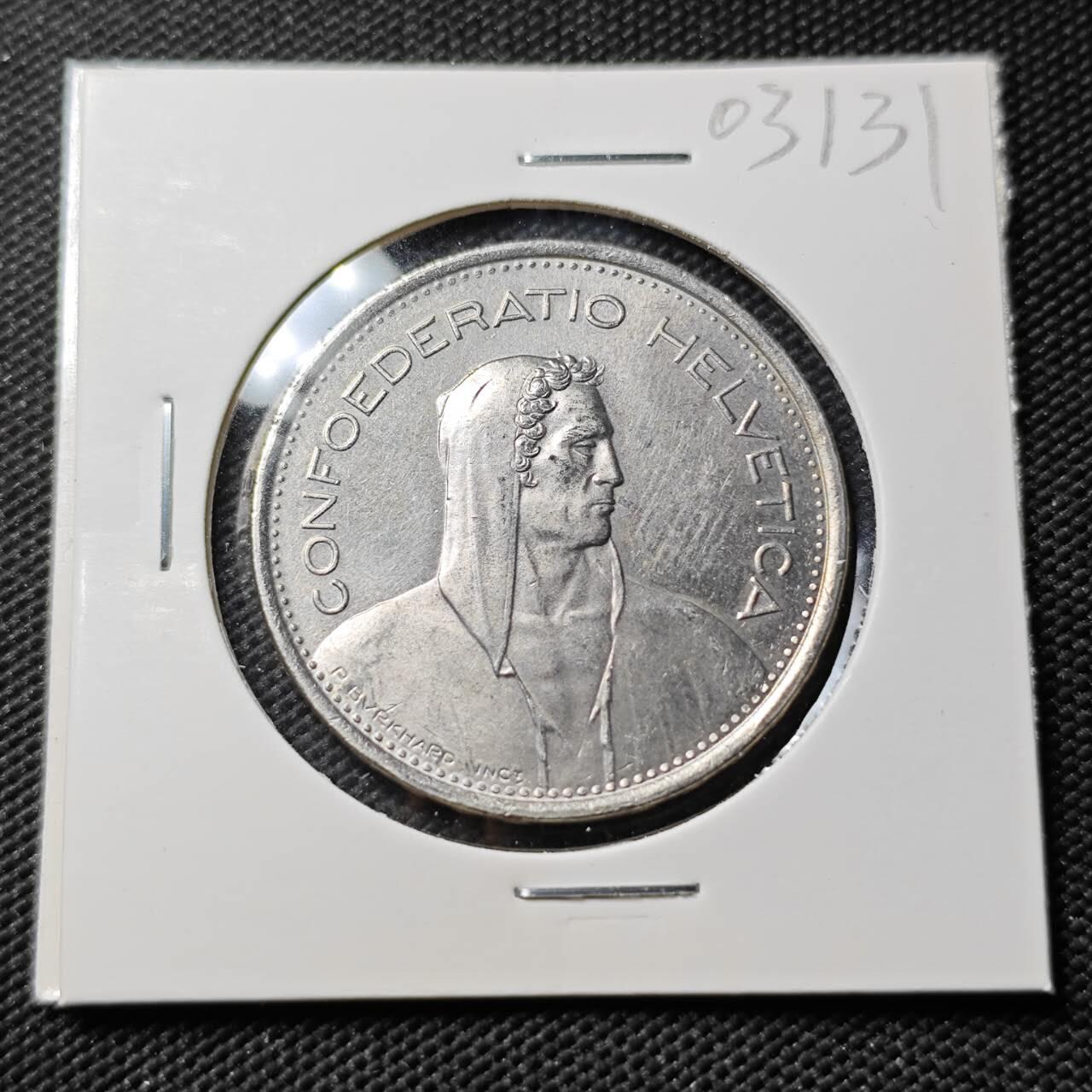 KK钱币收藏小铺   第403期 2月预留时间 周末发货  1974瑞士5法郎 品不错