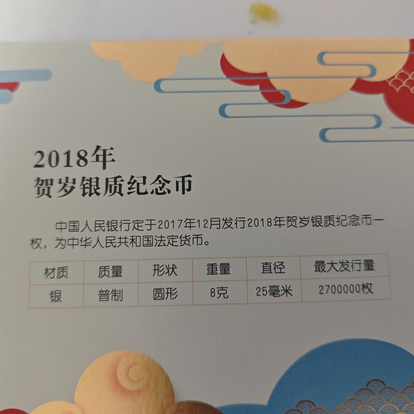 3月6日白银价格加价两元起拍各类银币，有金总封装币，评级币，银行直售币，全部有证书，部分有发票或购货单，品种为生肖羊，狗，福字币，形状有圆形，梅花和扇形 2018年福字币卡册8g银币＋5g银钞，银币编号：0802548/编号：002548888