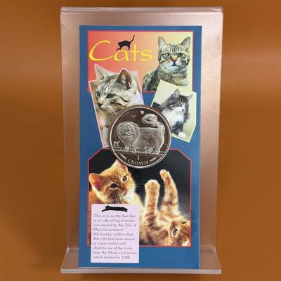 ＜星葵🌻钱币社＞硬币场·第71期·3月10日发货 - 马恩岛1997年长毛烟猫卡装1克朗纪念币