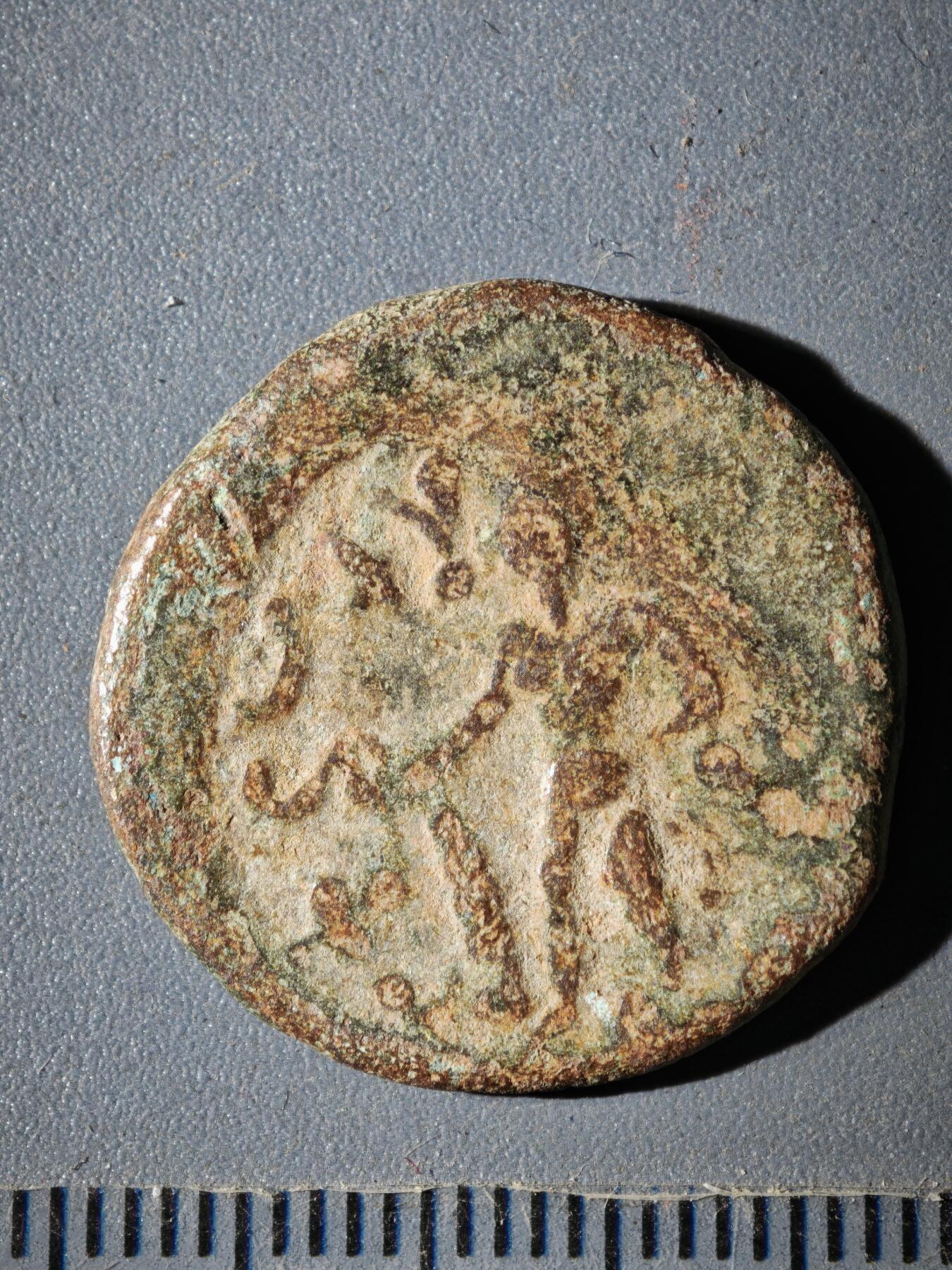 119期新疆红钱粟特钱币丝路钱币专场 C丘就缺王朝铜币