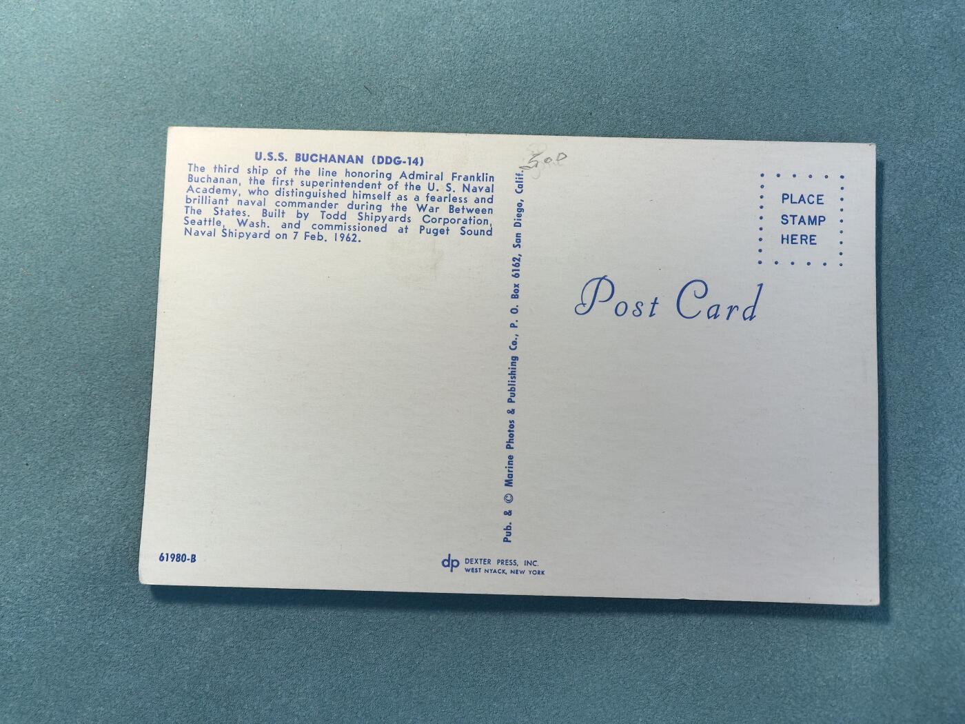 盛世勋华——号角文化勋章邮票专场拍卖第308期 美国冷战时期军舰专题明信片 布坎南号（DDG-14）导弹驱逐舰  