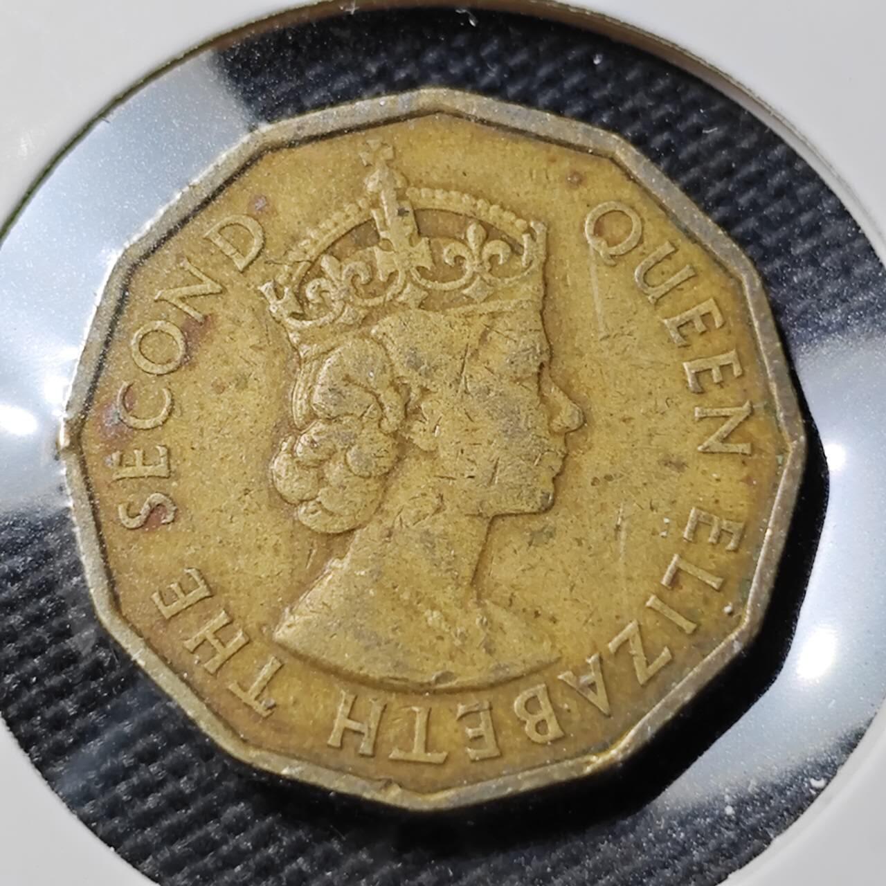 KK钱币收藏小铺   第402期 2月预留时间 周末发货  1963斐济3便士铜币