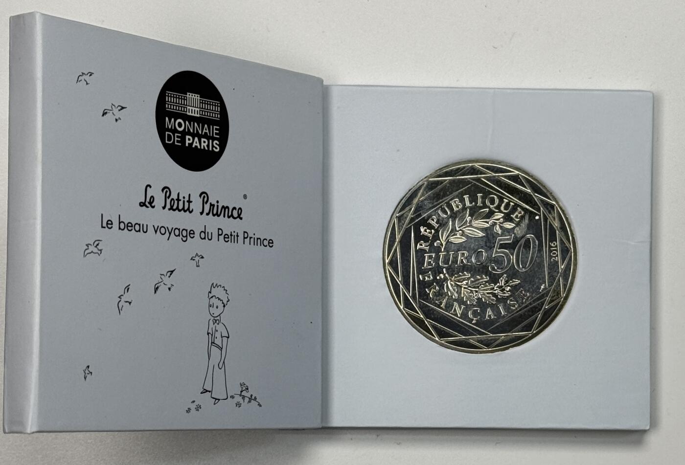 S&S Numismatic世界钱币-拍卖 第121期  法国2016年 小王子的美丽旅程-与鸟儿一起飞翔 50欧元纪念银币 官方卡币 41克900银