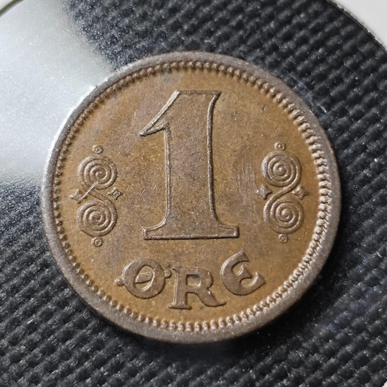 KK钱币收藏小铺   第403期 2月预留时间 周末发货 1913丹麦1欧尔 