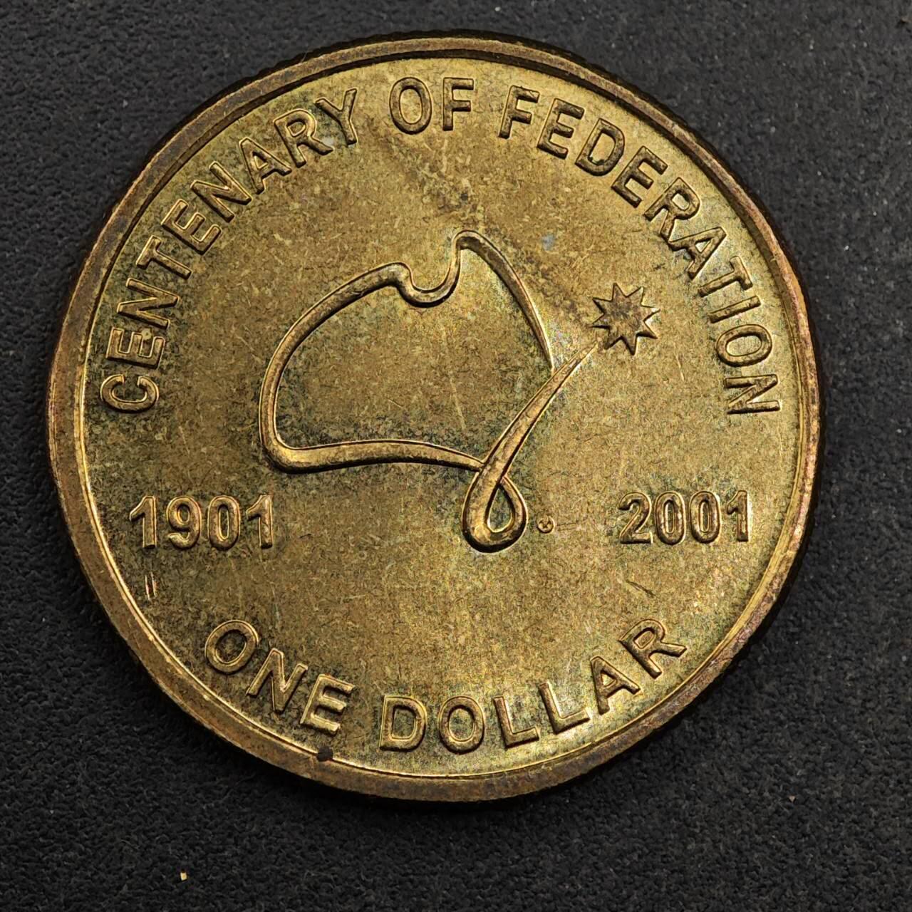 【淘币小摊】实时拍第八百七十七拍   散币场    每周一统一发货 澳大利亚2001年1元纪念币