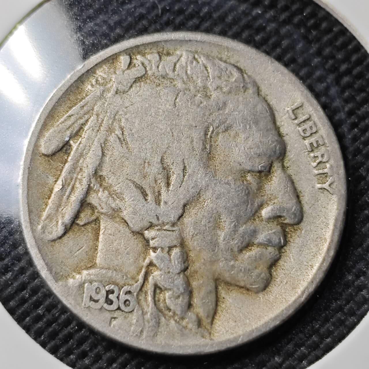 KK钱币收藏小铺   第403期 2月预留时间 周末发货  1936美国5分镍币