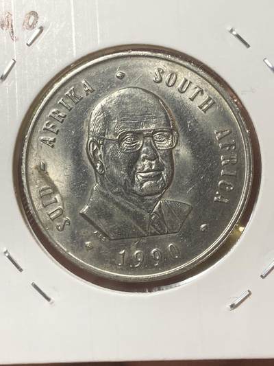 2026年第三十四场(总第二百零三场）外国精品纸夹币场(免佣金) - 南非🇿🇦1990单年份1兰特(南非第六任总统–彼得·威廉·波塔纪念币