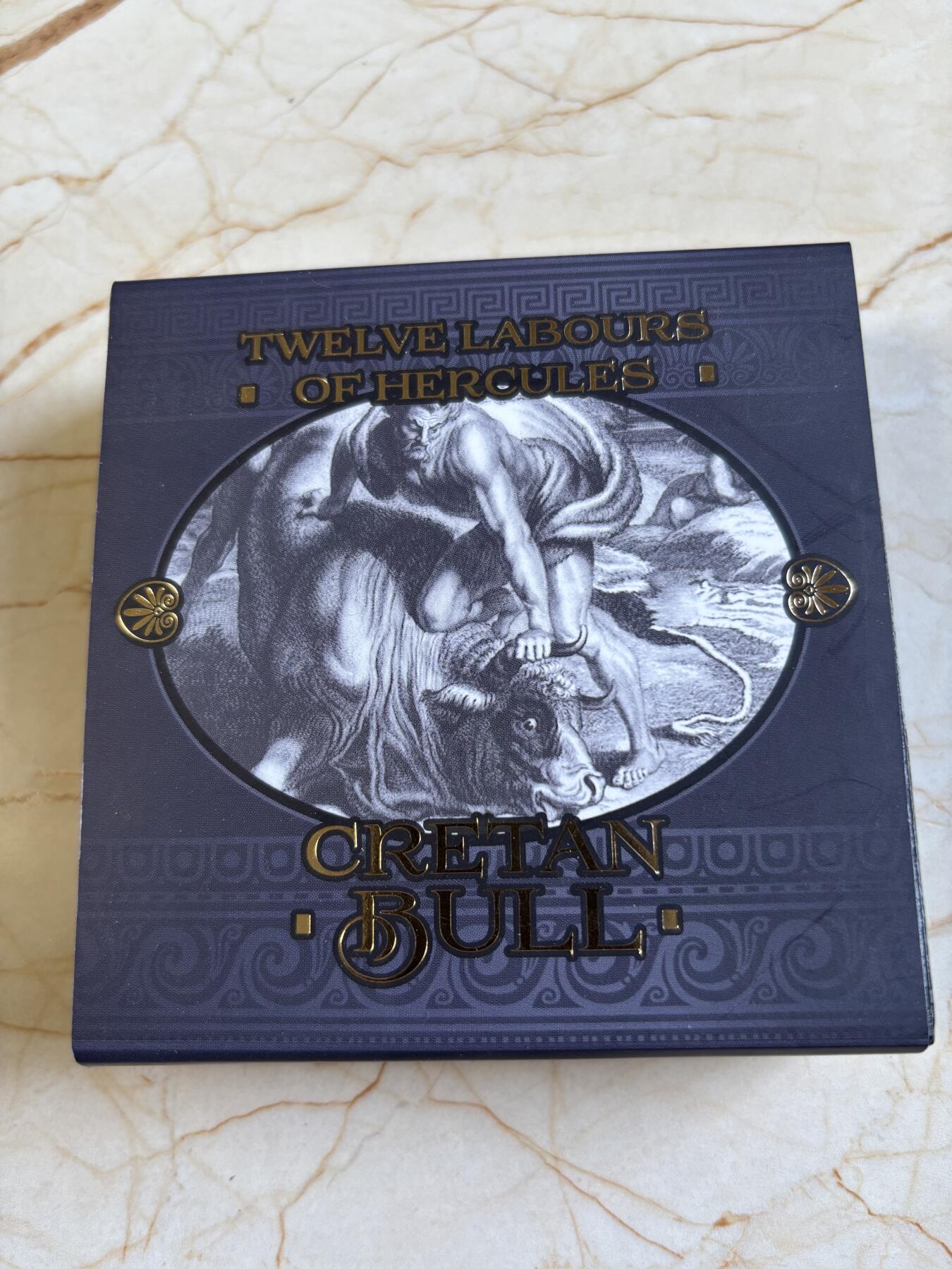 第193期拍卖 纽埃2023年大力神海格力斯驯服克里特公牛仿古2盎司银币，999银，发行500枚