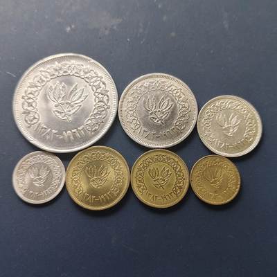 【全场包邮】纯粹捡漏拍511场 - 也门1963年4银3铜7枚UNC品相套币【2克+5克+10克+20克=共37克72%，含纯银26.64克】