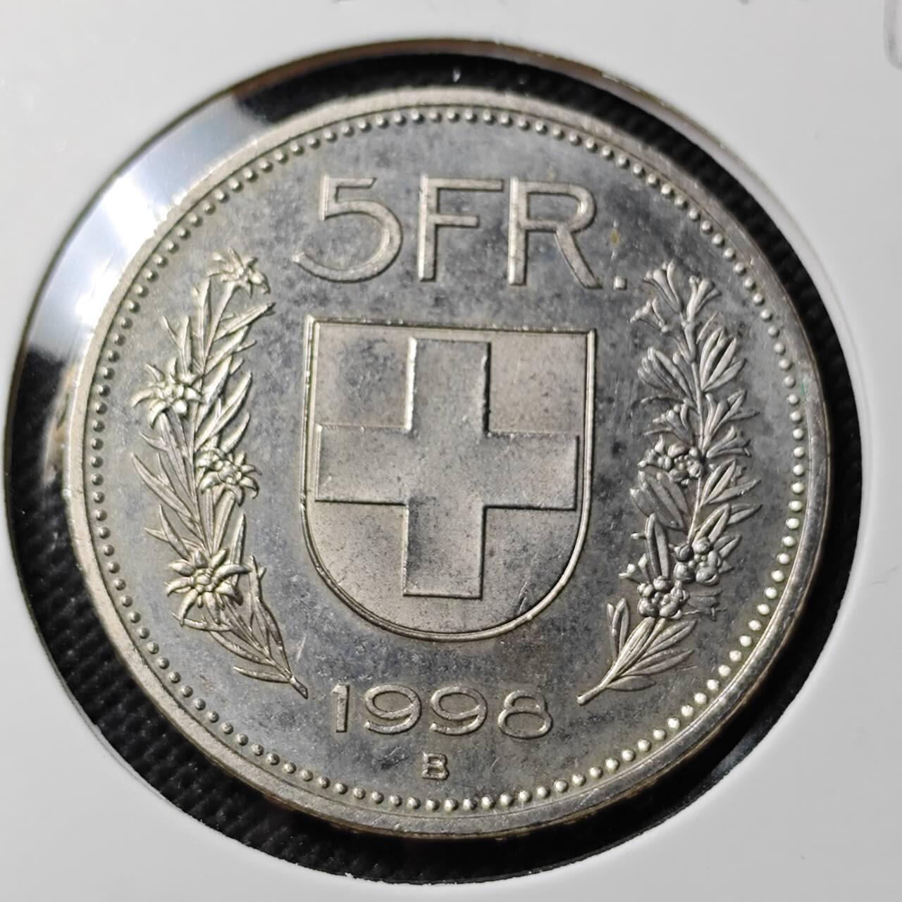 KK钱币收藏小铺   第403期 2月预留时间 周末发货  1996瑞士5法郎