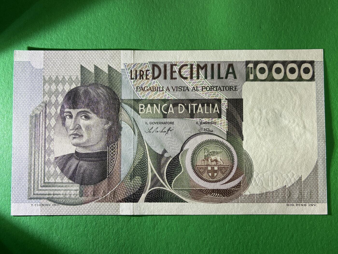 咖啡豆•收藏 2026年Mar_13th世界各国纸币拍卖 意大利 1976年 10000里拉 全新UNC 外国纸币 086816