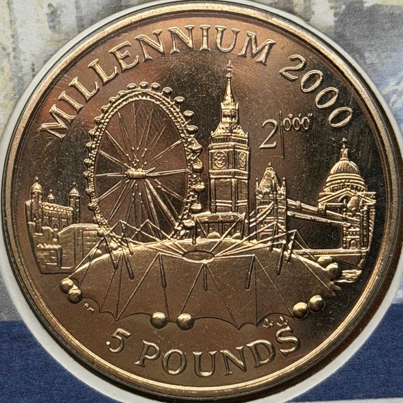 ＜星葵🌻钱币社＞硬币场·第71期·3月10日发货 〈邮币封〉直布罗陀1998年千禧穹顶5镑克朗型纪念币