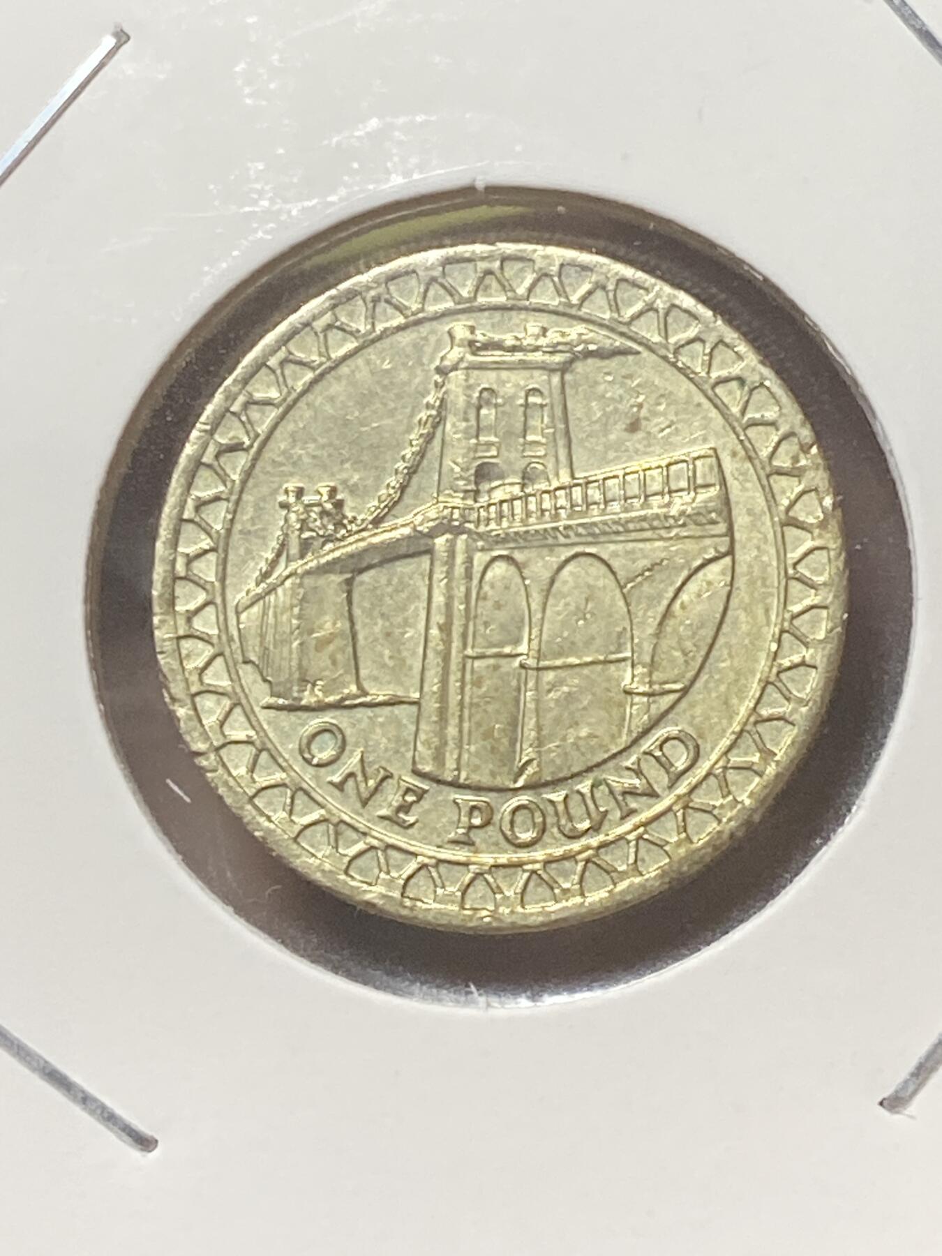 2026年第三十四场(总第二百零三场）外国精品纸夹币场(免佣金) 英国🇬🇧2005年1英镑(伊丽莎白二世老年，桥系列–北威尔士梅奈悬索桥)