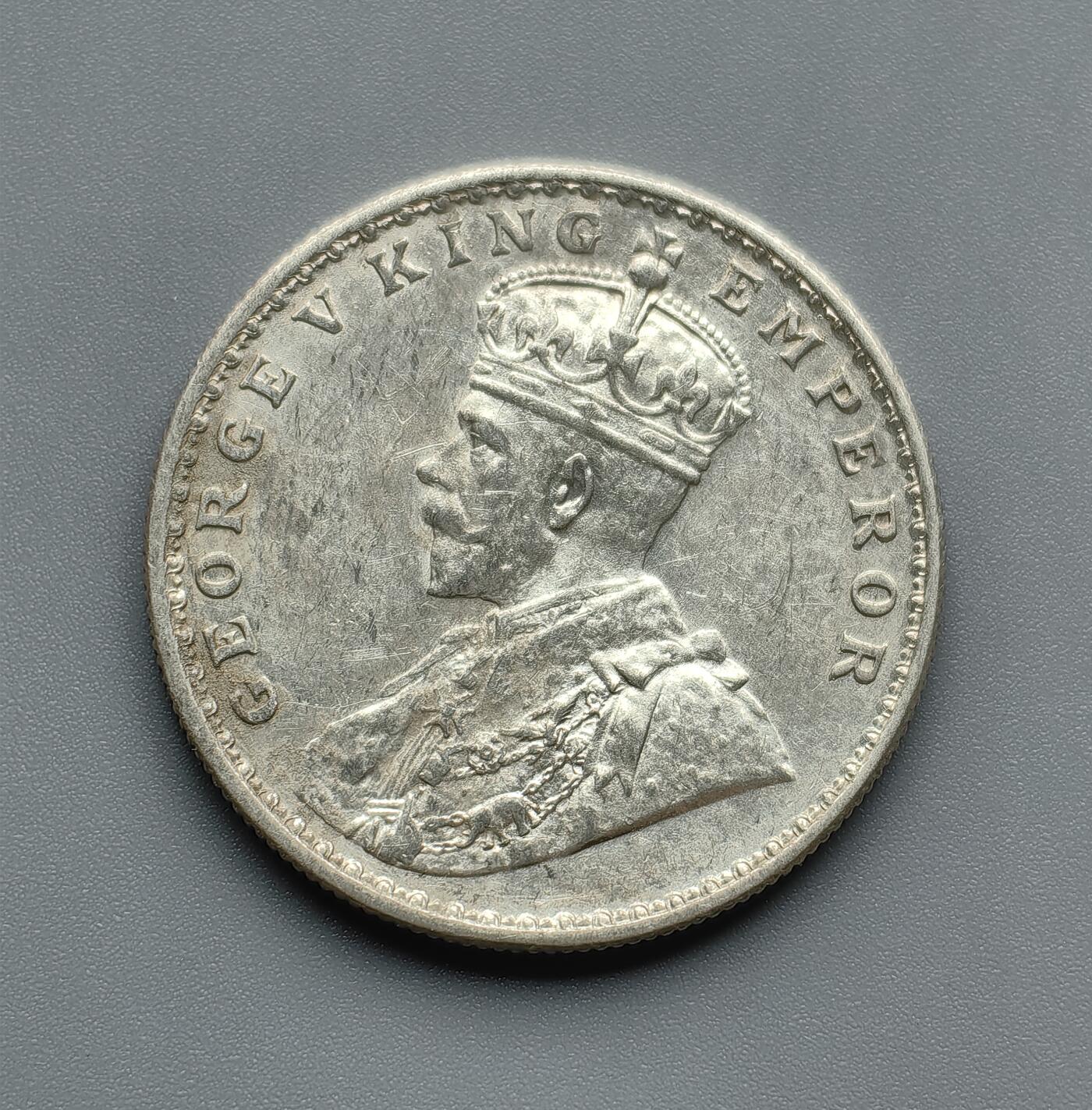 《崇甫堂》—外币小精品专场⑨ 英属印度1918年乔治五世1卢比银币 KM#524