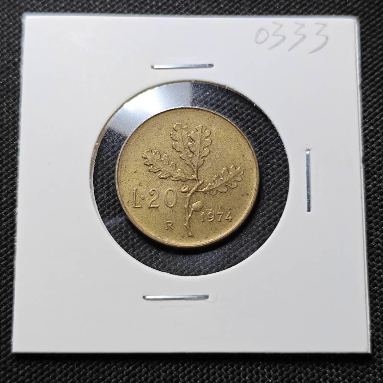 KK钱币收藏小铺   第403期 2月预留时间 周末发货  意大利20里拉铜币