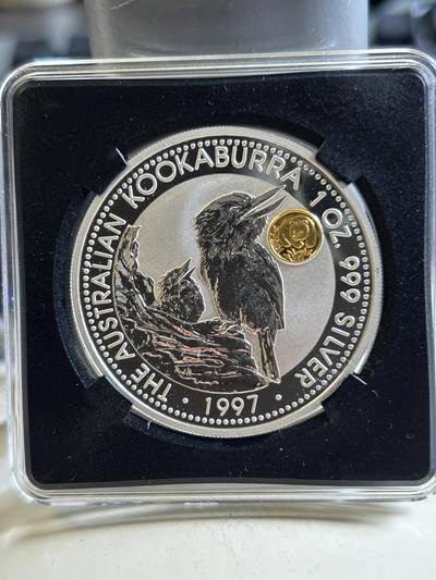 第192期拍卖 - 澳大利亚1997年世界投资银币系列澳洲翠鸟私印熊猫镀金纪念银币，1盎司，999银