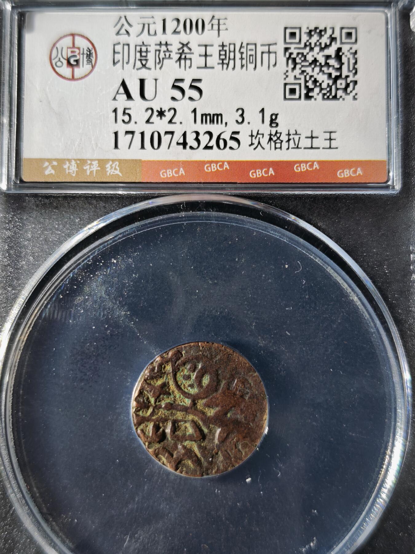 119期新疆红钱粟特钱币丝路钱币专场 印度萨希王朝铜币