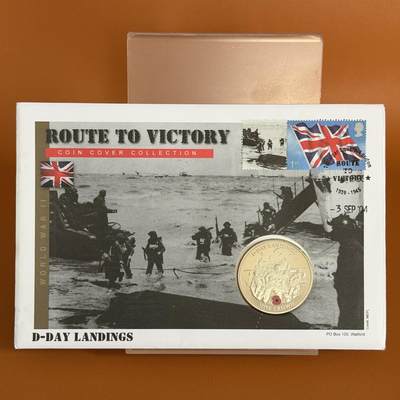 ＜星葵🌻钱币社＞硬币场·第71期·3月10日发货 - 〈邮币封〉直布罗陀2004年诺曼底登陆1克朗彩色精制纪念币