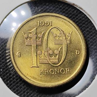 KK钱币收藏小铺   第403期 2月预留时间 周末发货 -  瑞典10克朗 好品