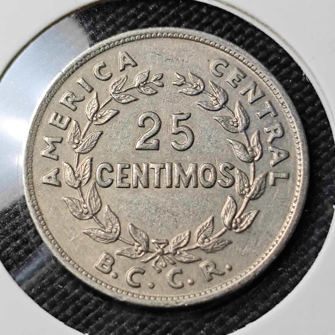 KK钱币收藏小铺   第403期 2月预留时间 周末发货  1969哥斯达黎加25分