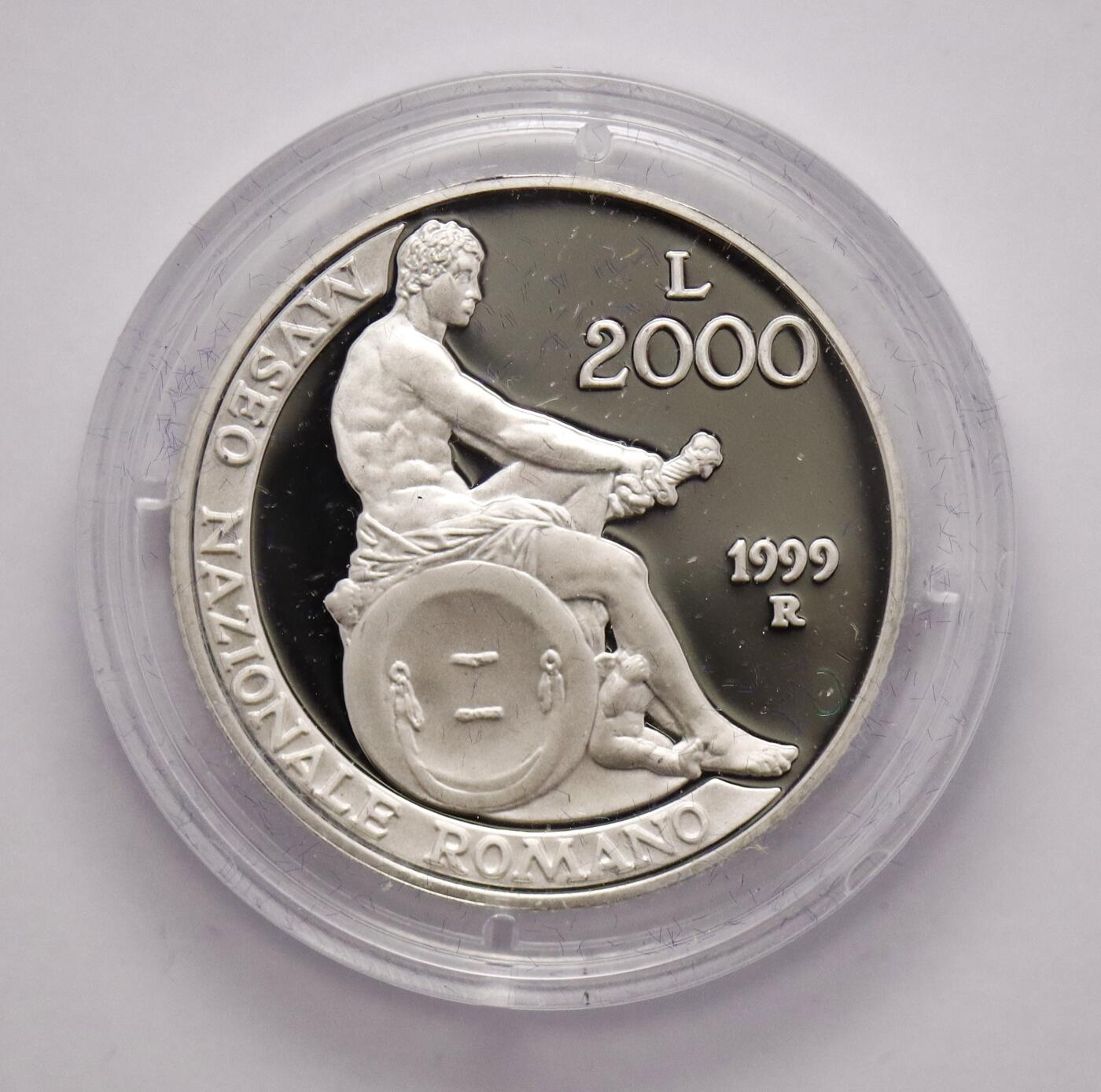 观钱近现代机制币拍卖No.003  意大利 1999 年罗马国家博物馆 2000 里拉纪念银币