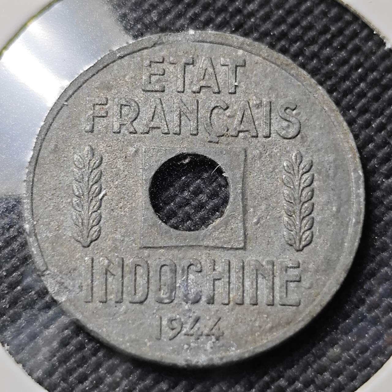 KK钱币收藏小铺   第403期 2月预留时间 周末发货  1944法属印支1/4分锌币