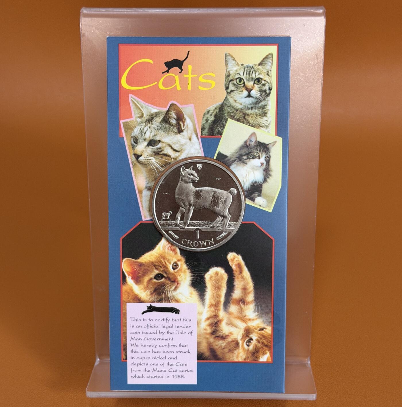 ＜星葵🌻钱币社＞硬币场·第71期·3月10日发货 马恩岛1994年日本短尾猫卡装1克朗纪念币