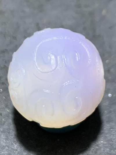 稀有紫罗兰高冰荧光润料玛瑙随形回纹珠一颗， - 稀有紫罗兰高冰荧光润料玛瑙随形回纹珠一颗，