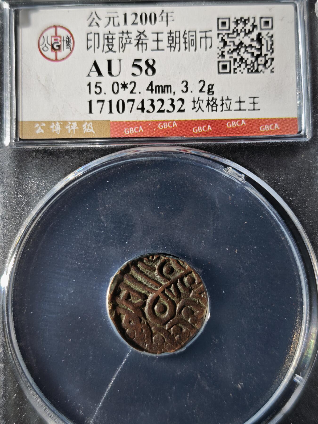 119期新疆红钱粟特钱币丝路钱币专场 印度萨希王朝铜币