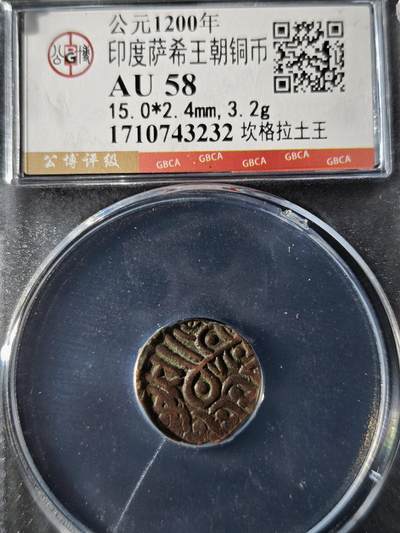 119期新疆红钱粟特钱币丝路钱币专场 - 印度萨希王朝铜币