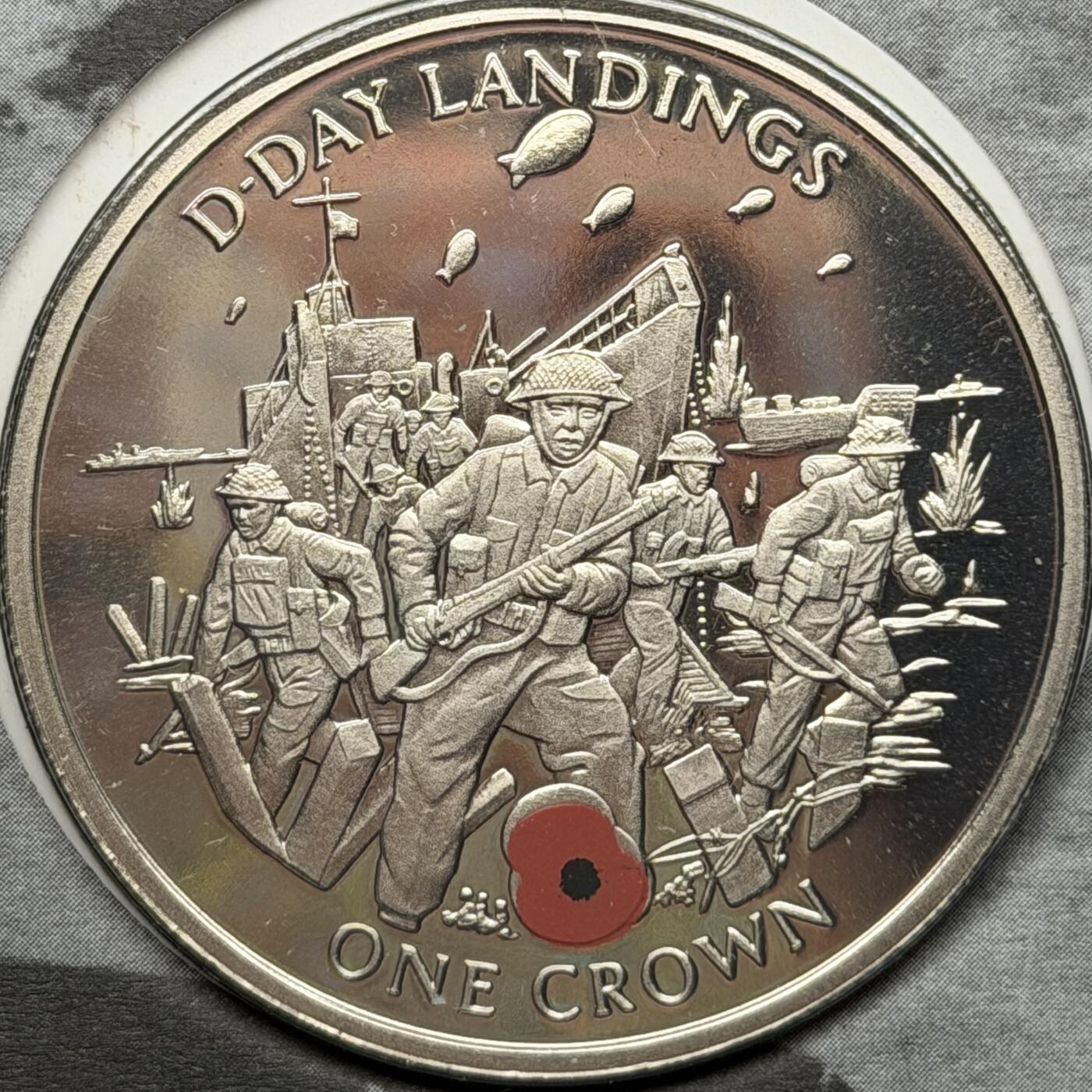 ＜星葵🌻钱币社＞硬币场·第71期·3月10日发货 〈邮币封〉直布罗陀2004年诺曼底登陆1克朗彩色精制纪念币