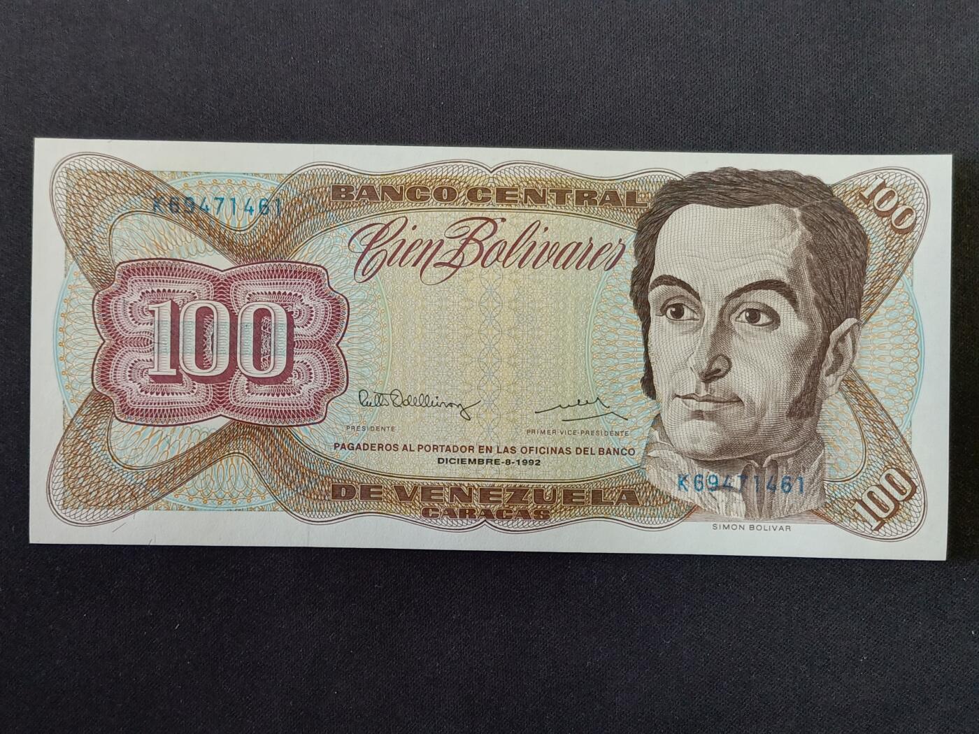 【游宝拍卖】丙午马年第8期 委内瑞拉-100玻利瓦尔【1992年 全新UNC】