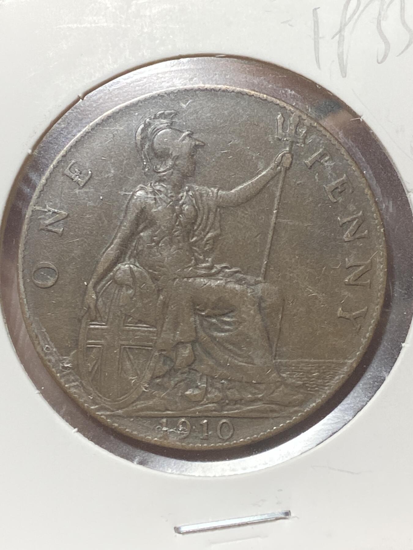 2026年第三十四场(总第二百零三场）外国精品纸夹币场(免佣金) 英国🇬🇧1910年1便士(爱德华七世时期)