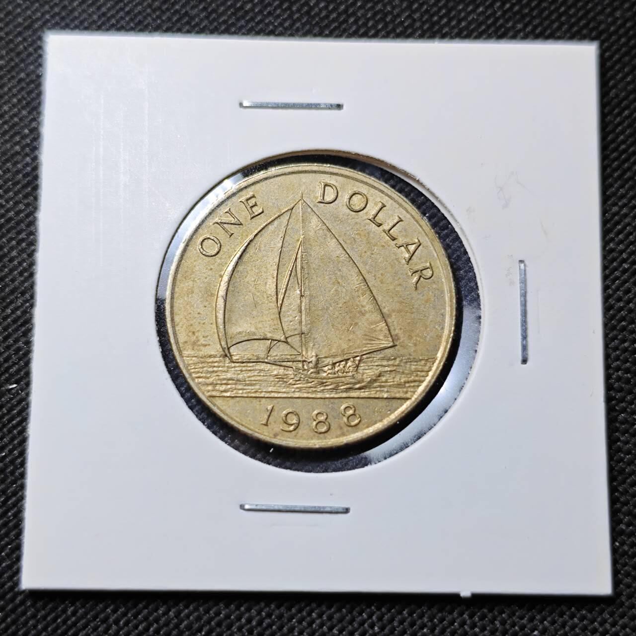 KK钱币收藏小铺   第403期 2月预留时间 周末发货 1988百慕大 1元