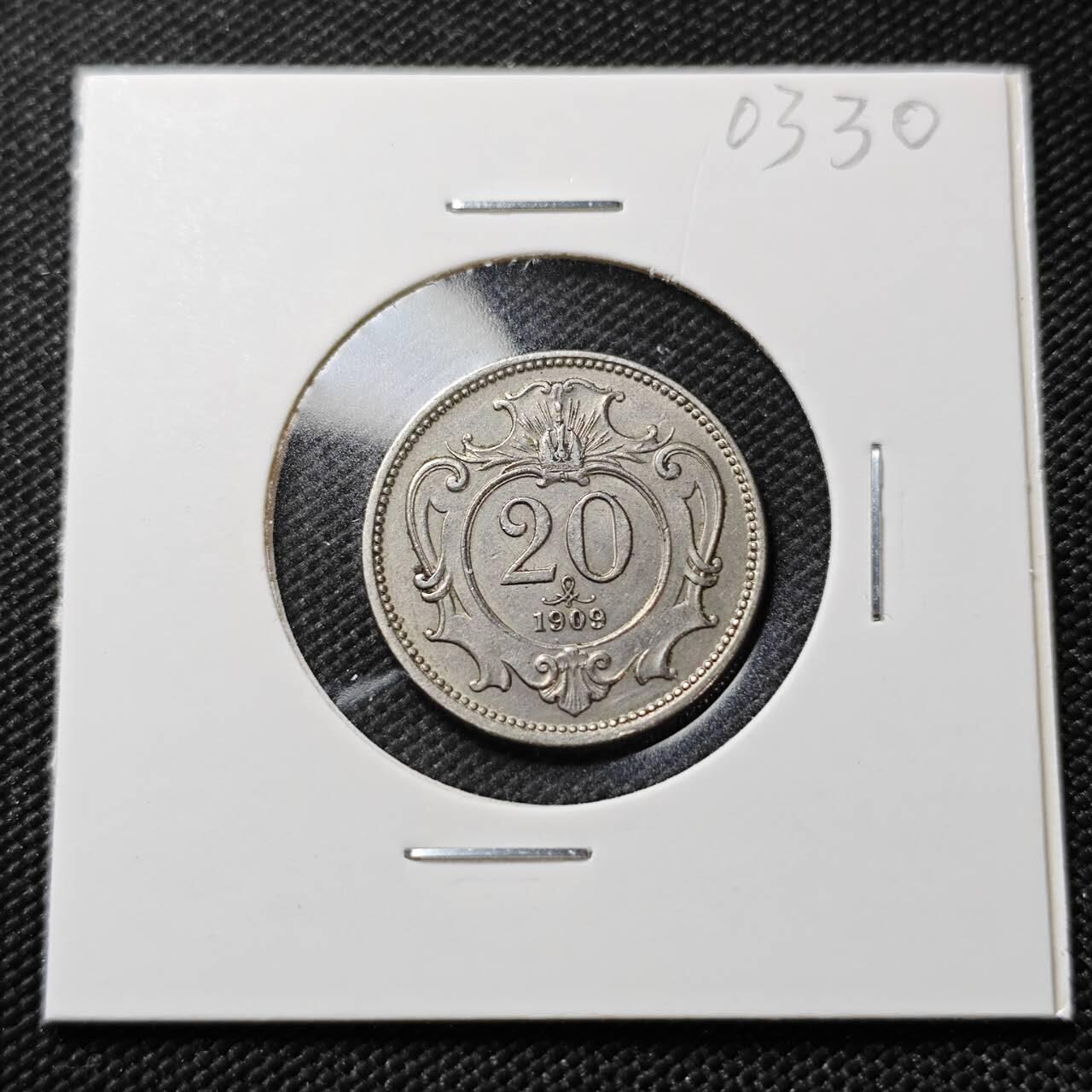 KK钱币收藏小铺   第403期 2月预留时间 周末发货  奥地利20格罗申镍币