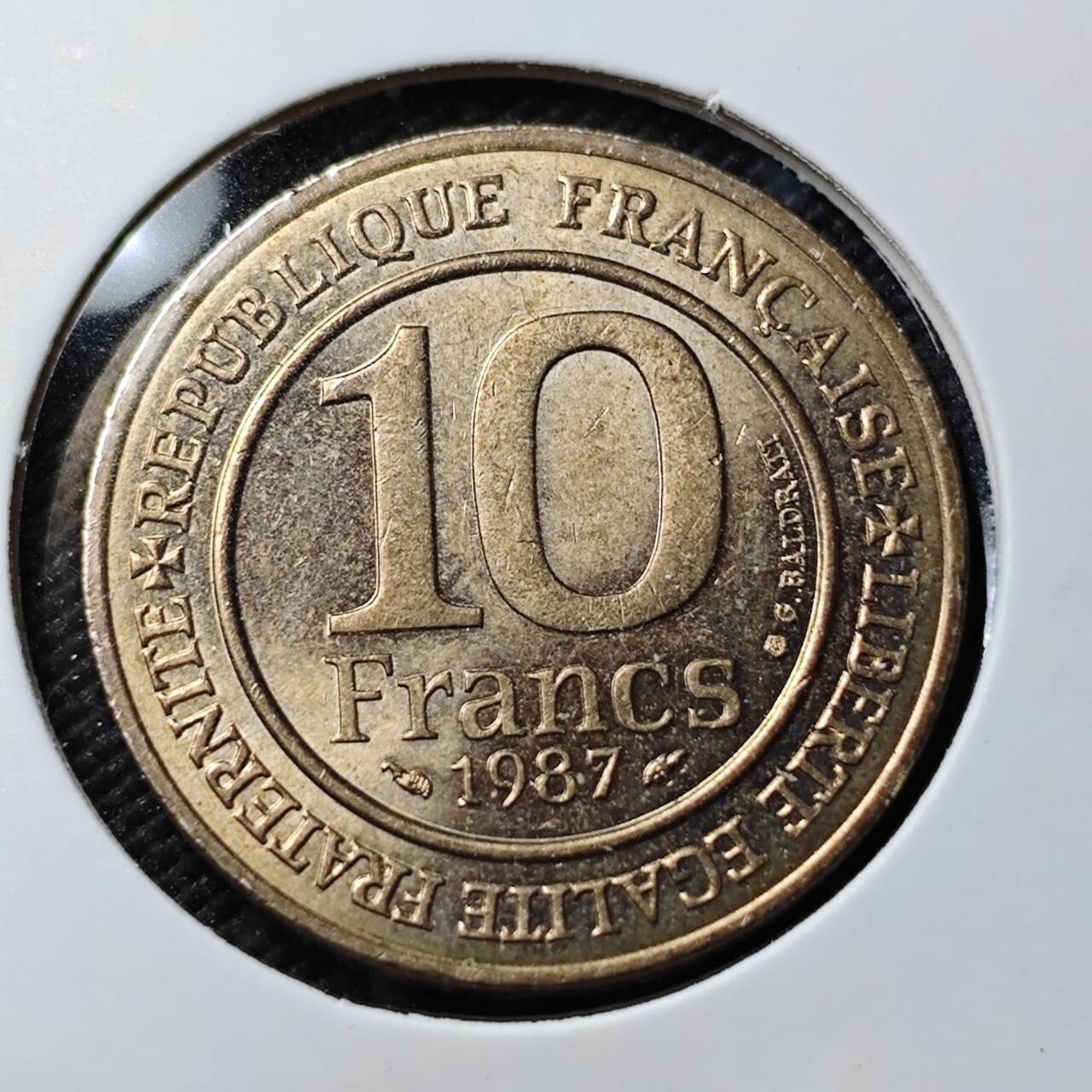 KK钱币收藏小铺   第403期 2月预留时间 周末发货  法国10法郎纪念币 好品